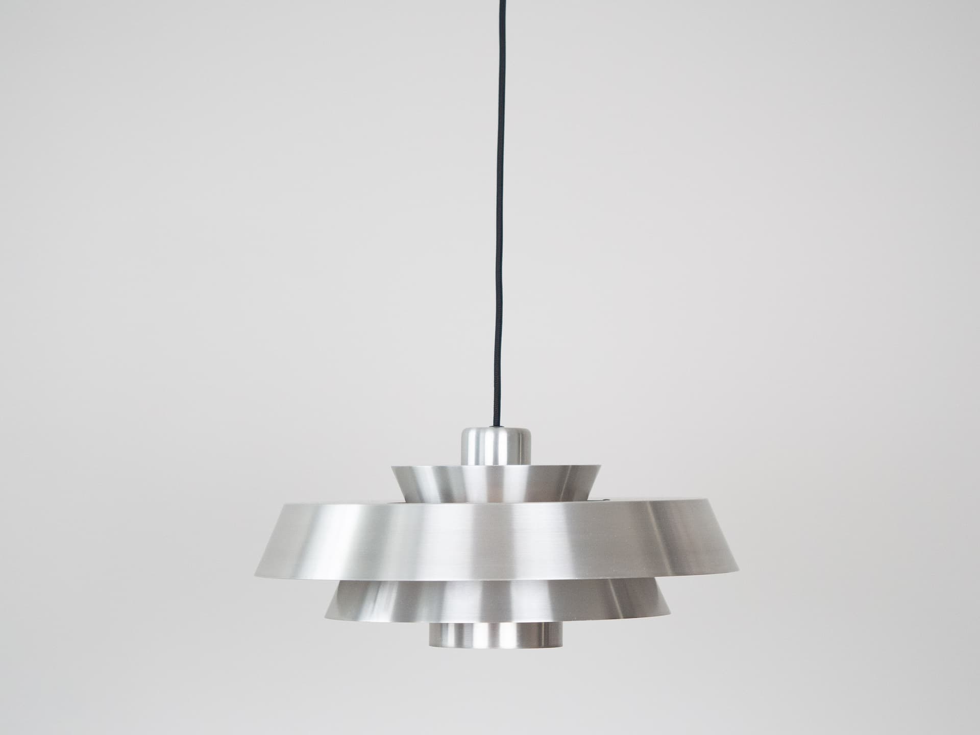Pendant lamp Nova, silver aluminium, by J. Hammerborg, Fog & Mørup, Denmark, 1960s. - 305479