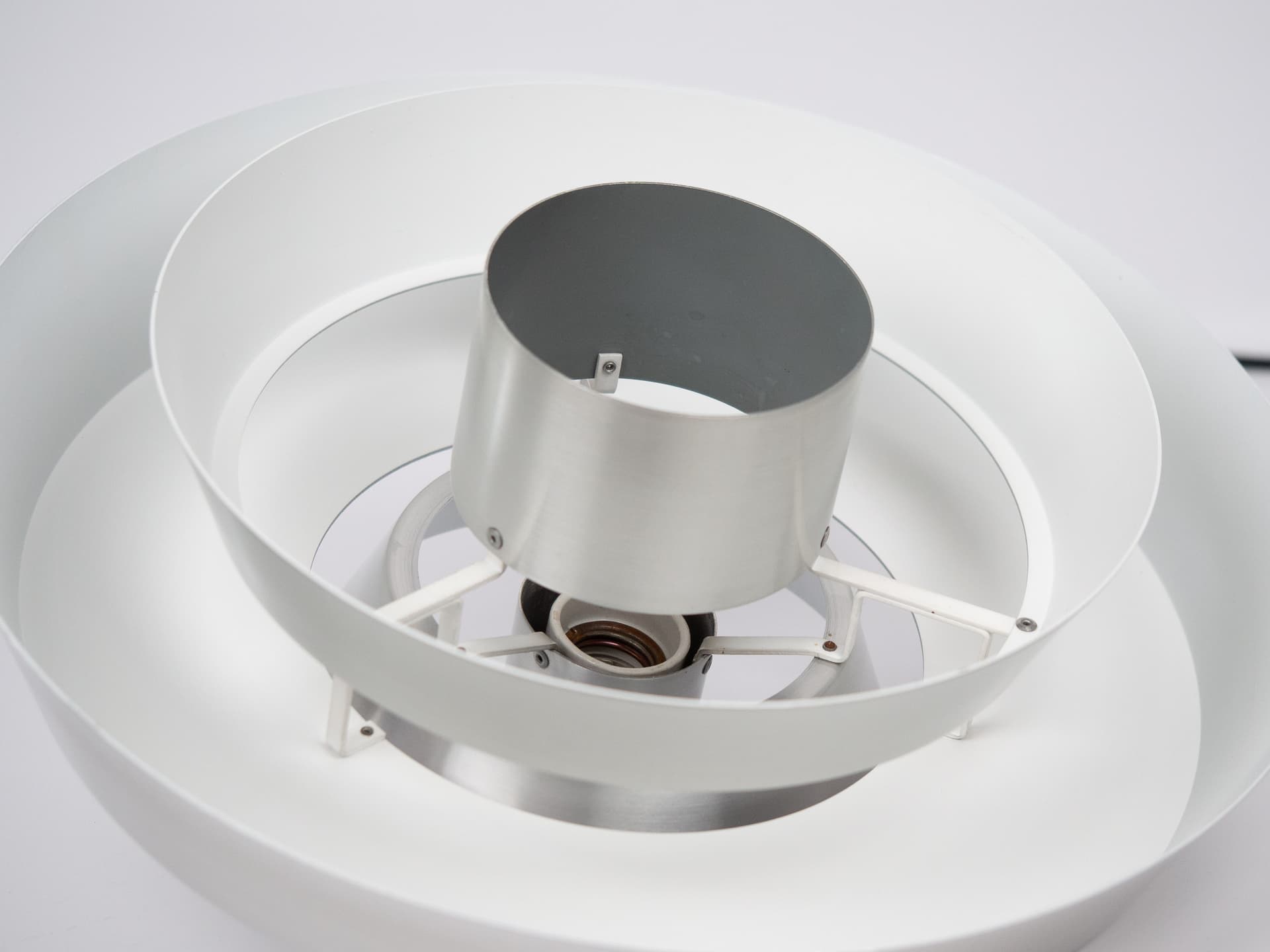 Pendant lamp Nova, silver aluminium, by J. Hammerborg, Fog & Mørup, Denmark, 1960s. - 305485