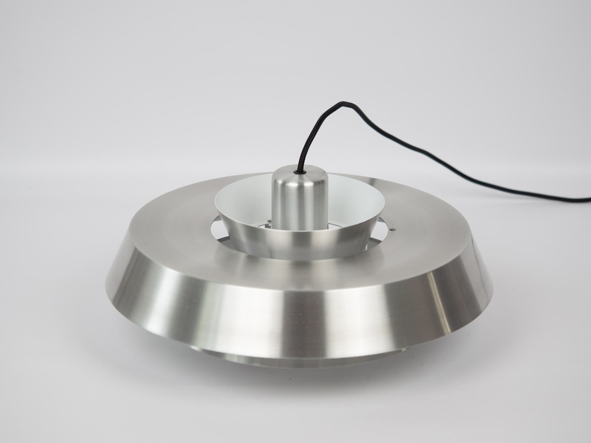 Pendant lamp Nova, silver aluminium, by J. Hammerborg, Fog & Mørup, Denmark, 1960s. - 305483