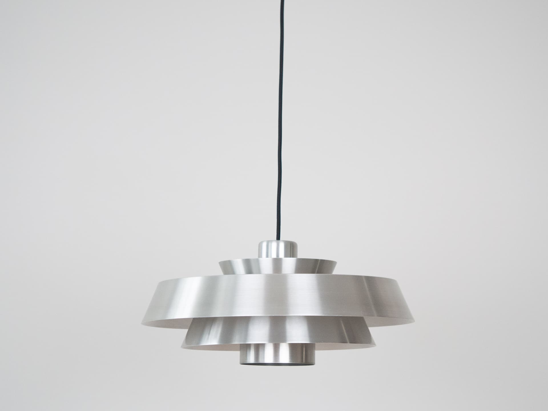Pendant lamp Nova, silver aluminium, by J. Hammerborg, Fog & Mørup, Denmark, 1960s. - 305482