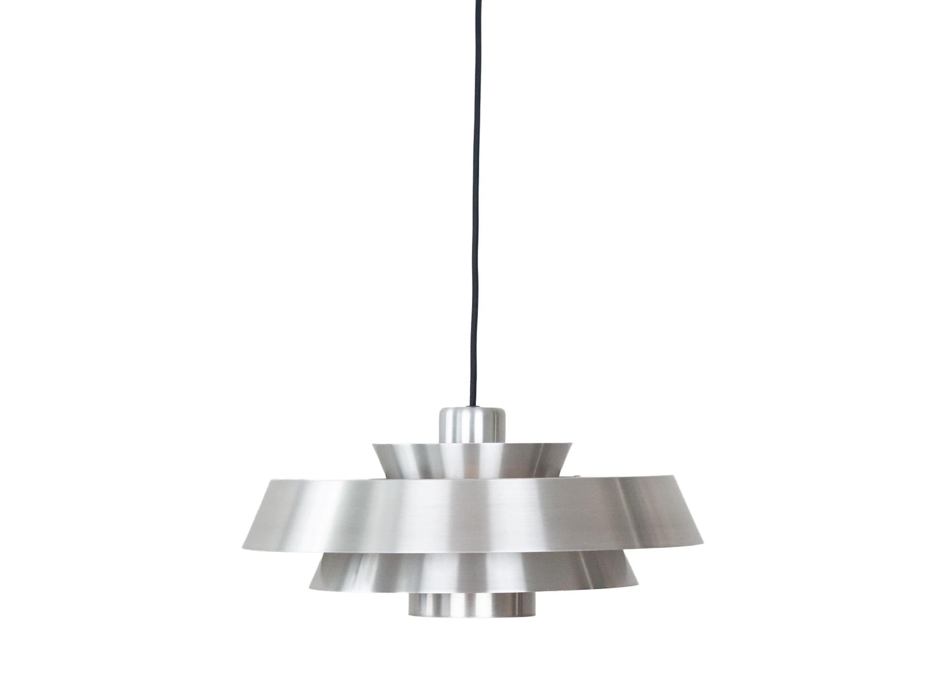Pendant lamp Nova, silver aluminium, by J. Hammerborg, Fog & Mørup, Denmark, 1960s.