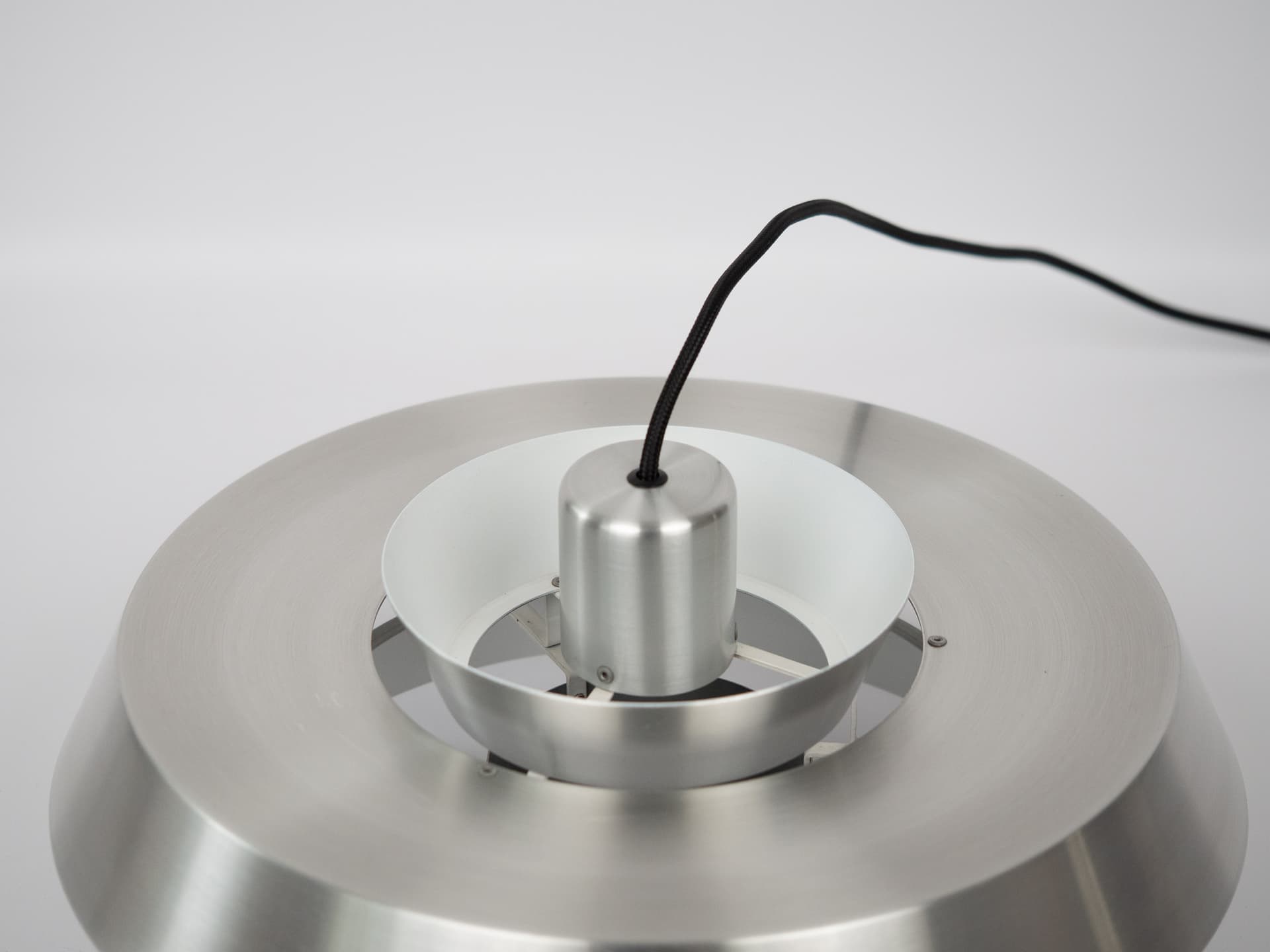 Pendant lamp Nova, silver aluminium, by J. Hammerborg, Fog & Mørup, Denmark, 1960s. - 305486