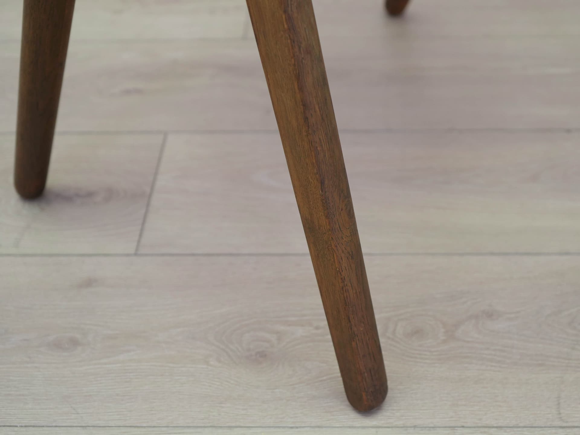 Set of four chairs, brown oak, blue fabric, by H. J. Wegner, Denmark, 1960s. - 305530