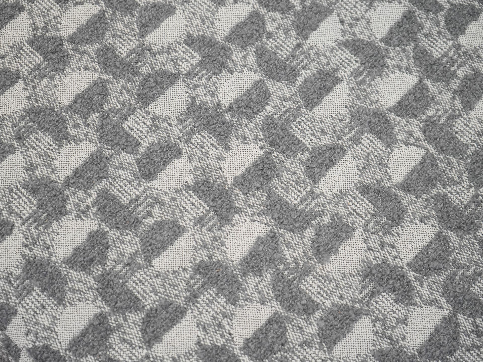 Sofa, brown teak, grey white fabric, Denmark, 1970s. - 305545