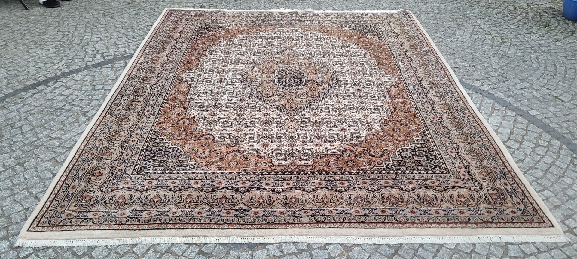 Dywan Indo Bidjar 285x315 cm, kość słoniowa, wełna, bawełna, Indie - 305589