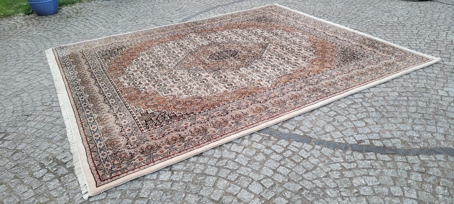 Dywan Indo Bidjar 285x315 cm, kość słoniowa, wełna, bawełna, Indie - 305585