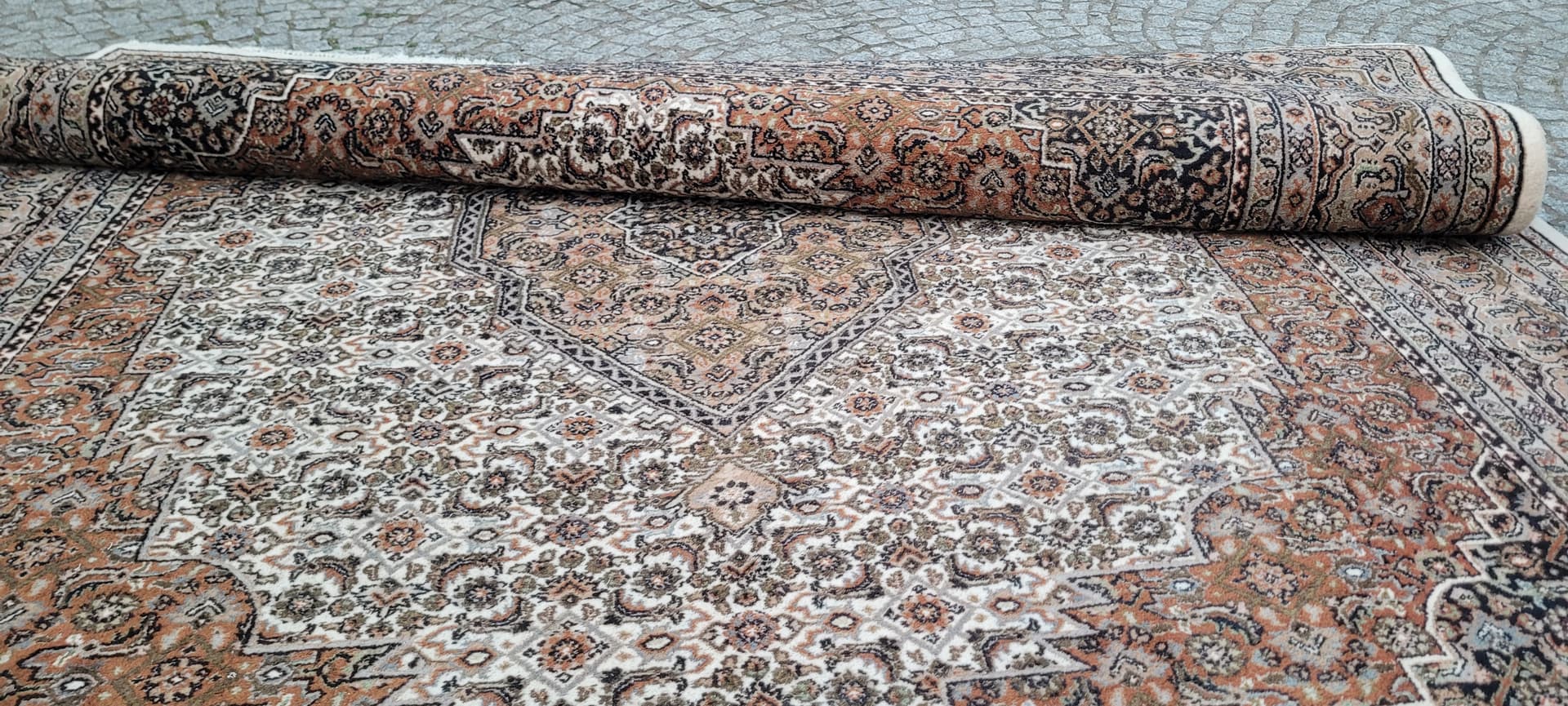 Dywan Indo Bidjar 285x315 cm, kość słoniowa, wełna, bawełna, Indie - 305580