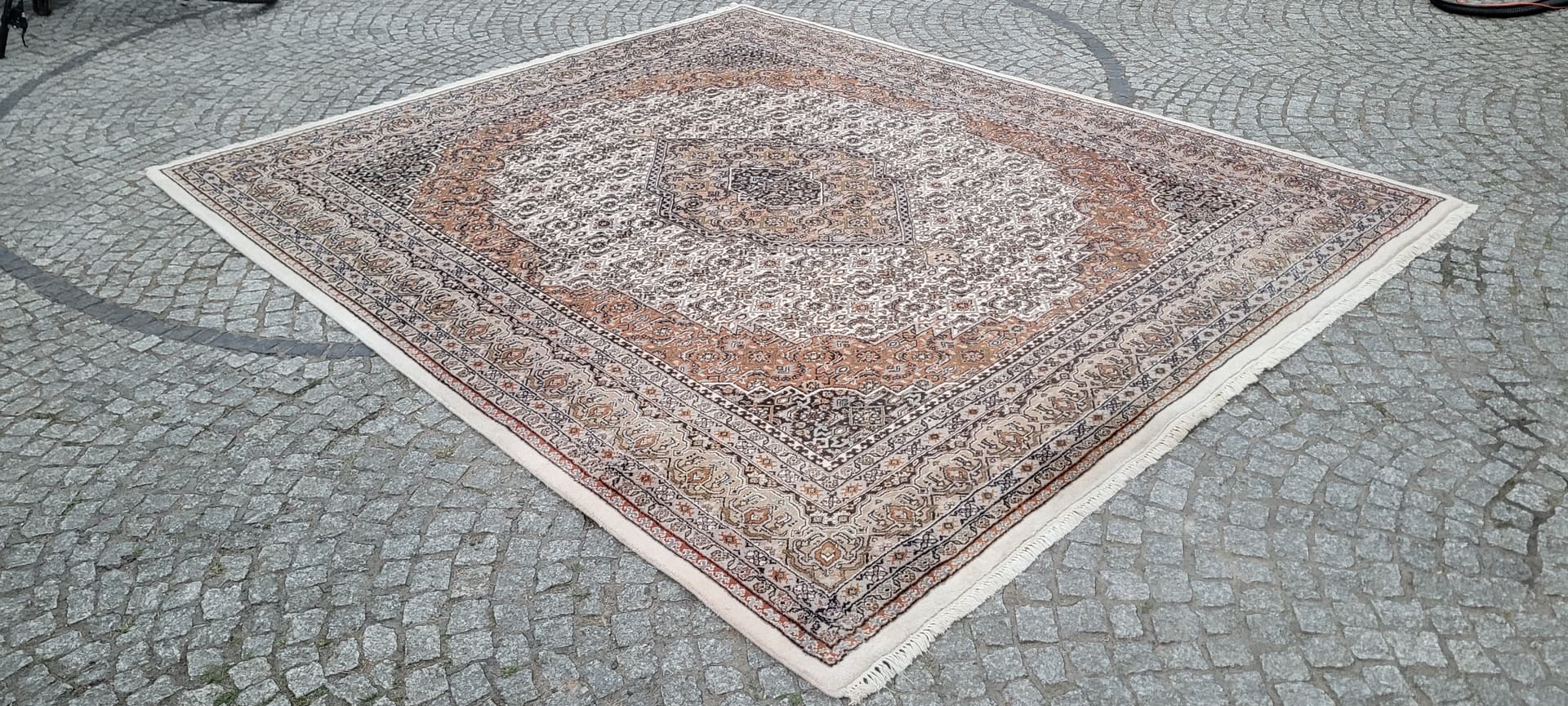 Dywan Indo Bidjar 285x315 cm, kość słoniowa, wełna, bawełna, Indie - 305586