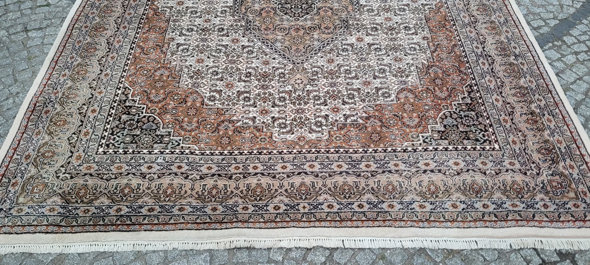 Dywan Indo Bidjar 285x315 cm, kość słoniowa, wełna, bawełna, Indie - 305590