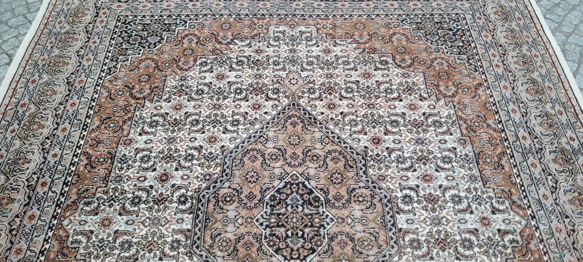 Dywan Indo Bidjar 285x315 cm, kość słoniowa, wełna, bawełna, Indie - 305583