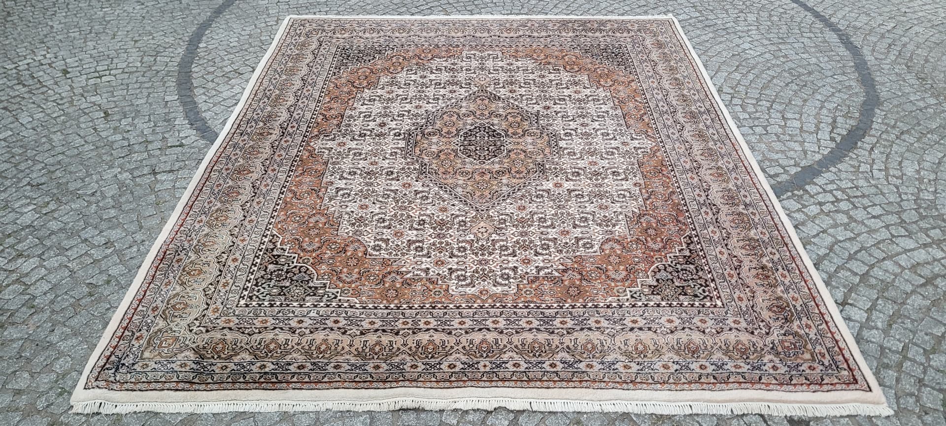 Dywan Indo Bidjar 285x315 cm, kość słoniowa, wełna, bawełna, Indie - 305588
