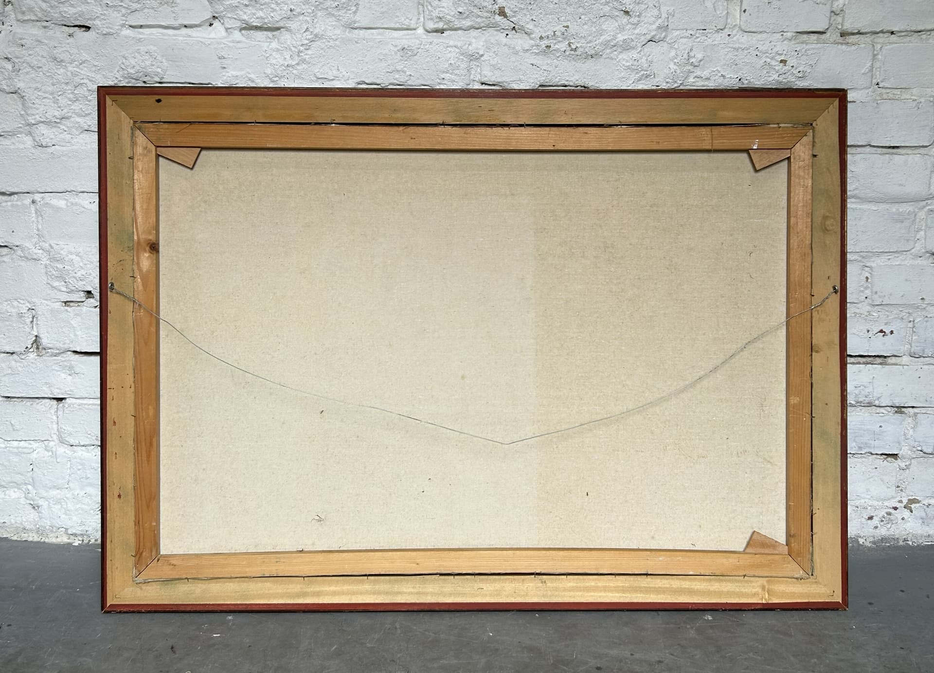 Obraz pejzażowy 70x100 cm, olej na płótnie, rama drewniana złoto-zielona, Europa, początek XX w. - 305666