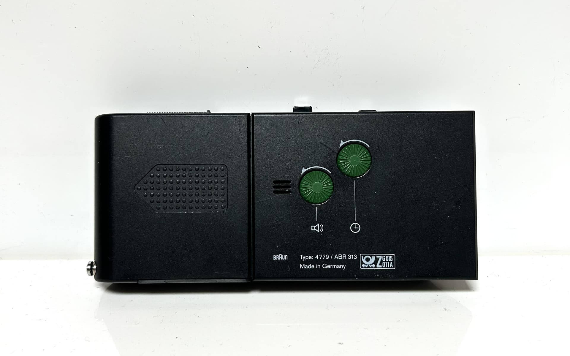 Radiobudzik Type 4779 / ABR 313, czarny, plastik, proj. D. Rams, Braun, Niemcy, lata 80. - 305824