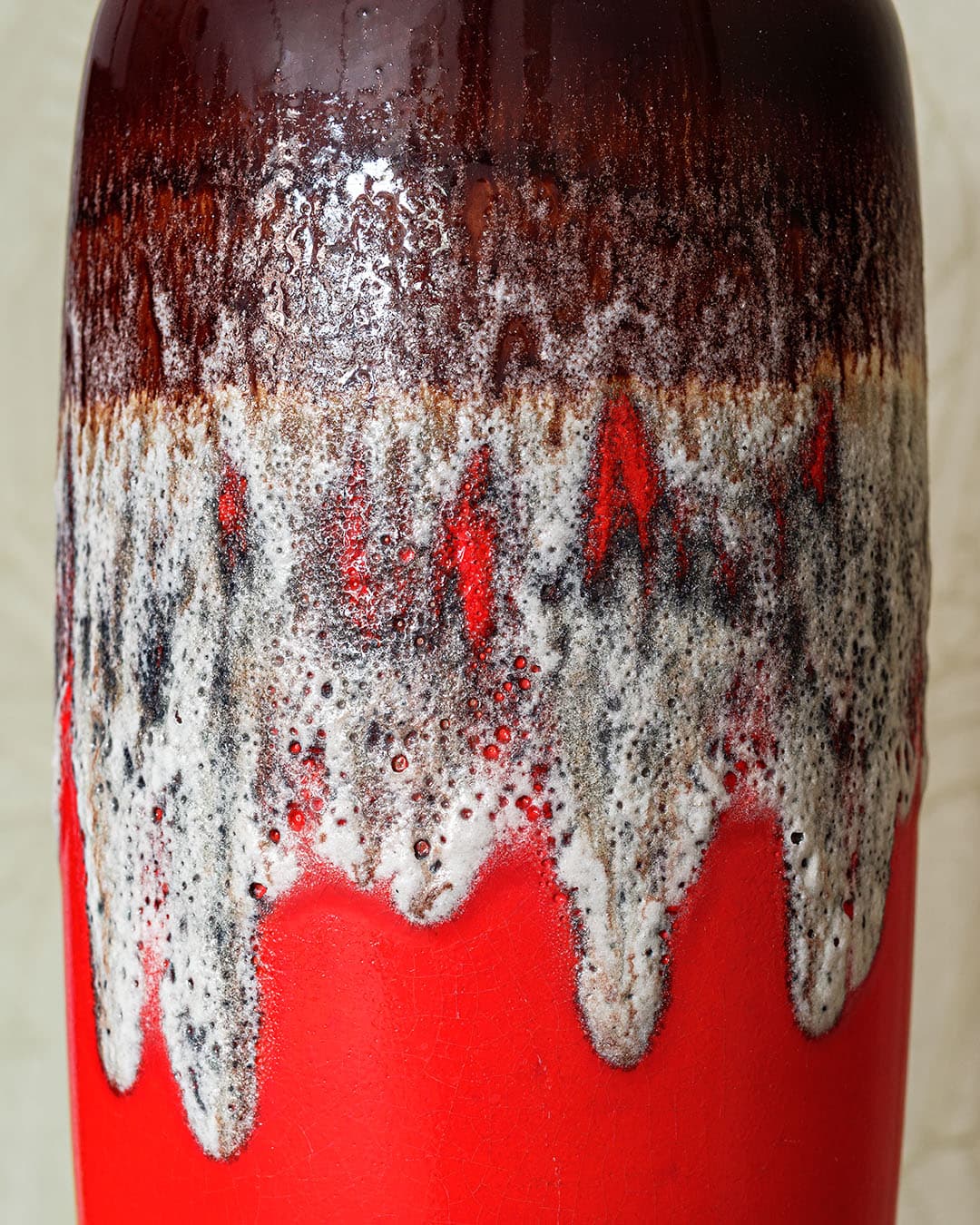Wazon podłogowy Fat Lava, czerwony burgund, ceramika, Niemcy, lata 70. - 305832