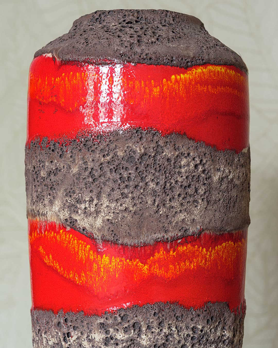 Floor vase, red ceramics, Germany, 1970s. - 305835