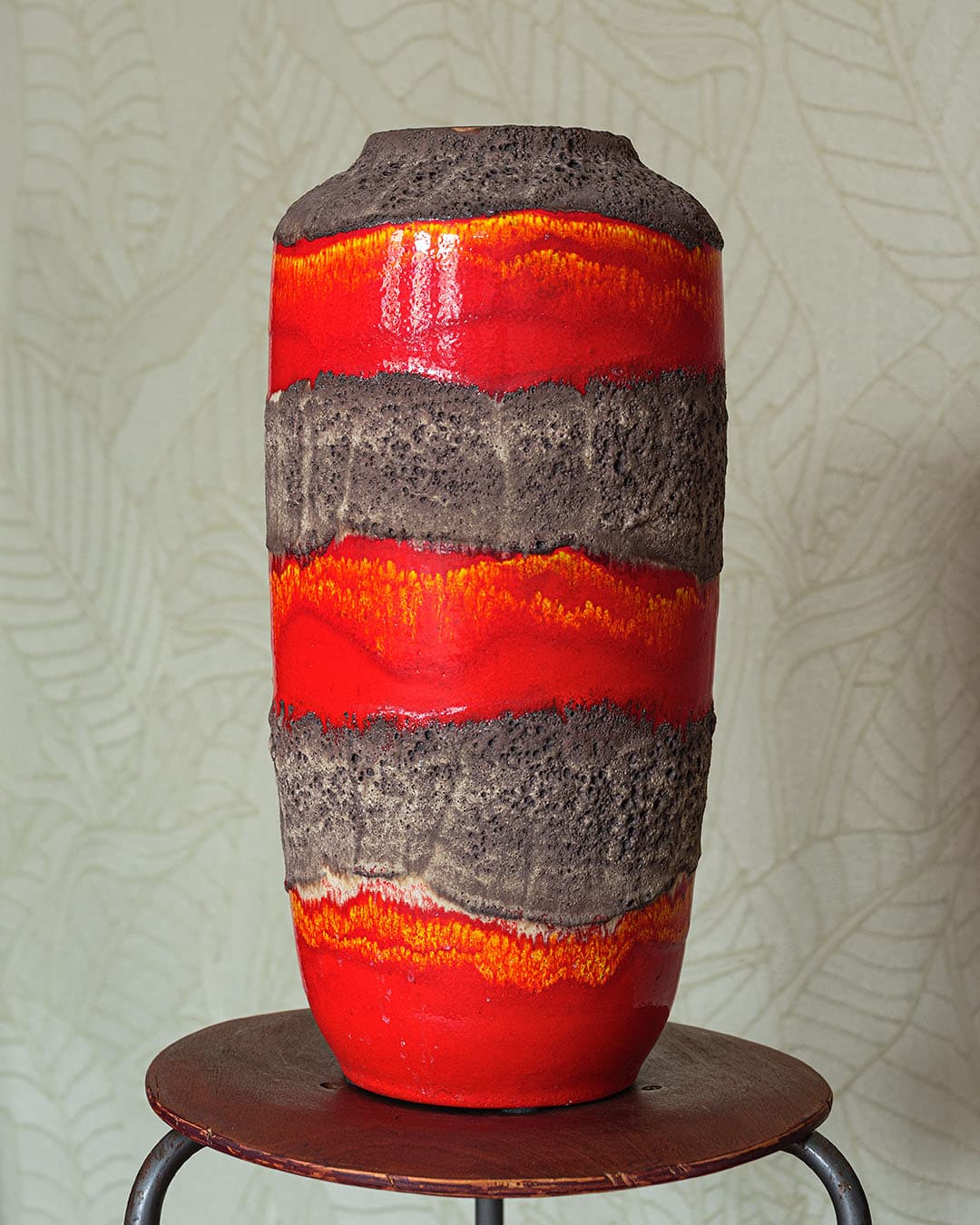 Floor vase, red ceramics, Germany, 1970s. - 305834