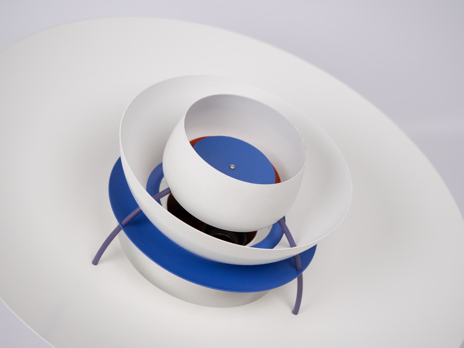 Pendant lamp PH 5, white, metal, by P. Henningsen, Louis Poulsen, Denmark, 1980s. - 305878