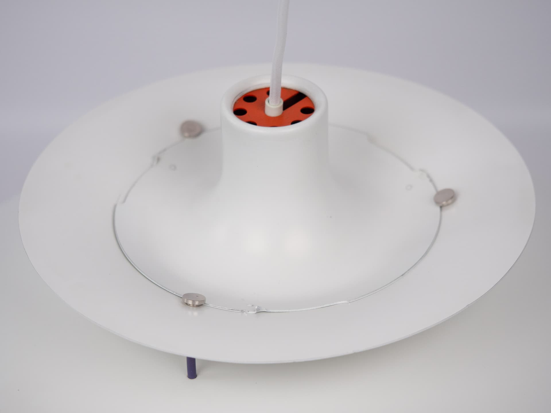 Pendant lamp PH 5, white, metal, by P. Henningsen, Louis Poulsen, Denmark, 1980s. - 305877
