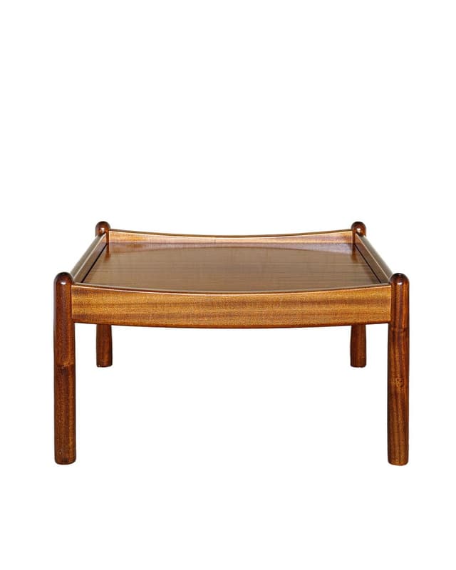 Coffee table, brown wood, Denmark, 1980s. - DIMENSION