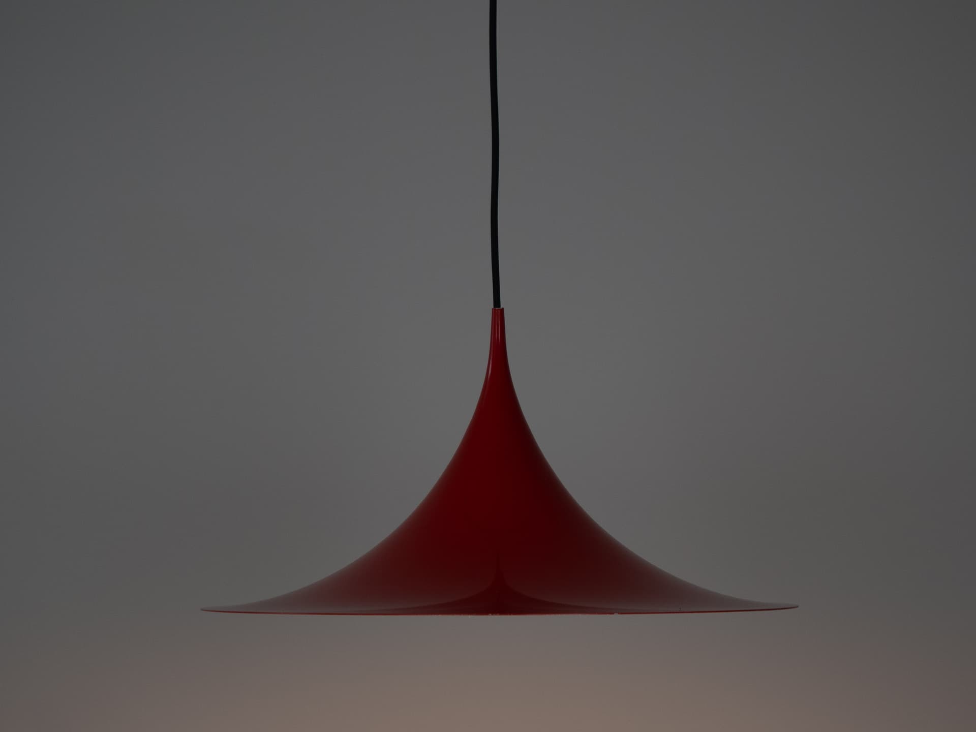 Pendant Lamp Semi, red, aluminum, by C. Bonderup, T. Thorup, Fog & Mørup, Denmark, 1960s. - 305953
