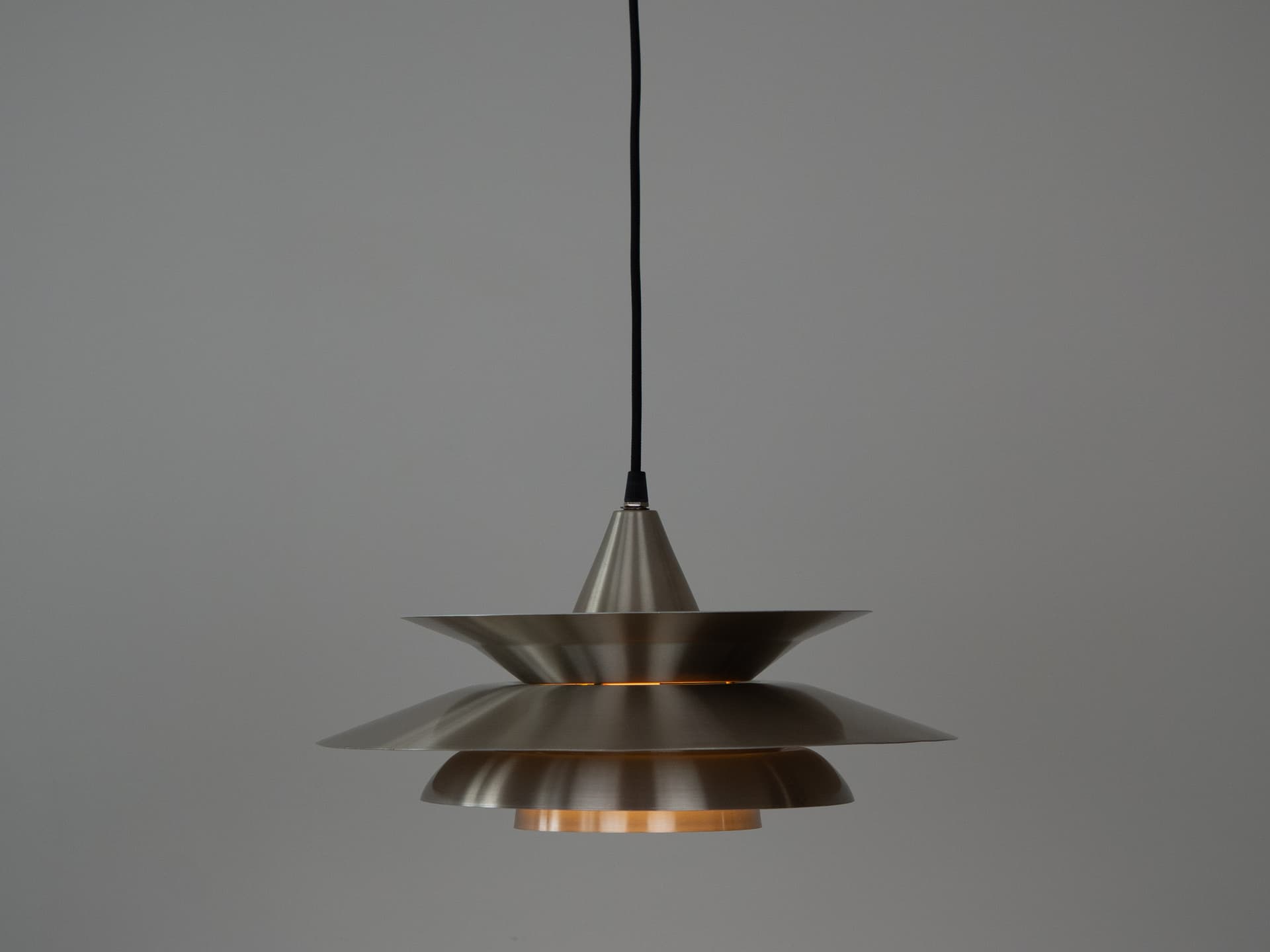 Lampa wisząca, srebrny, metal, Dania, lata 80. - 305977