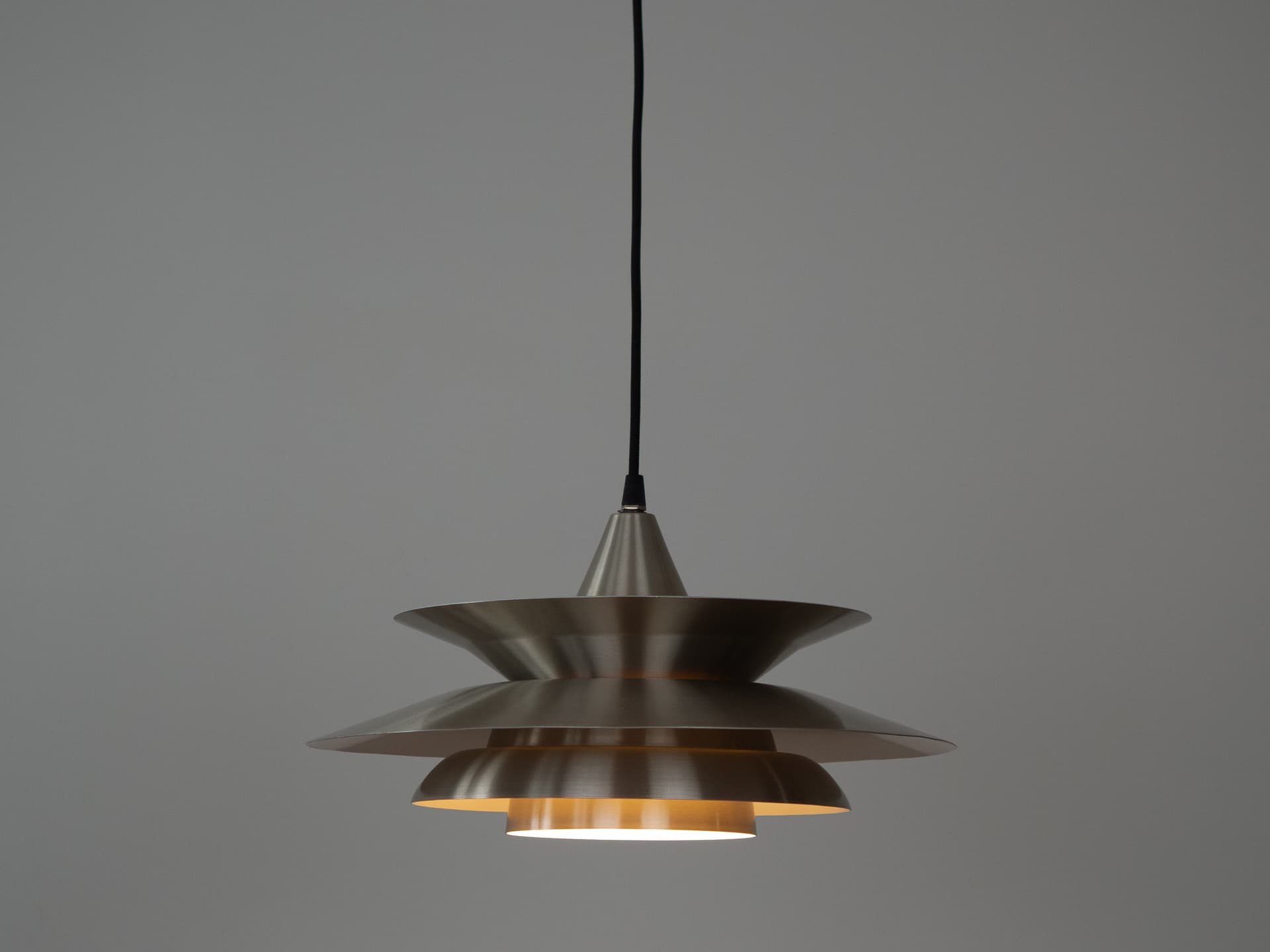 Lampa wisząca, srebrny, metal, Dania, lata 80. - 305978
