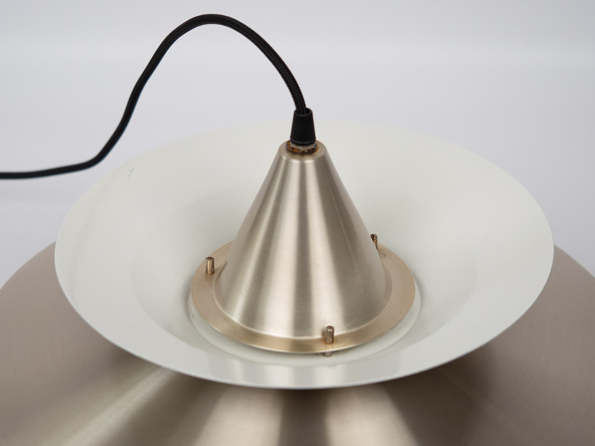 Lampa wisząca, srebrny, metal, Dania, lata 80. - 305981