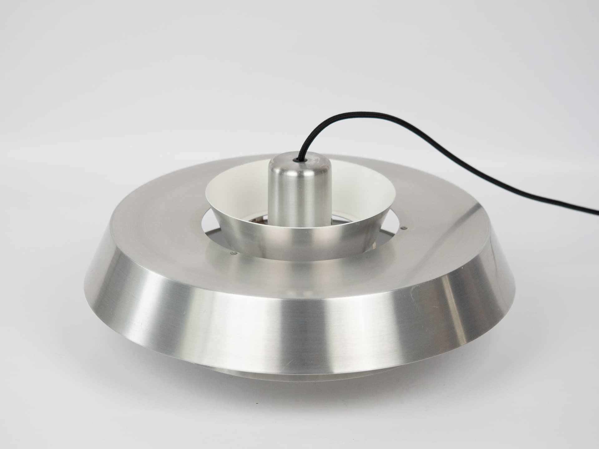 Pendant Lamp Nova, silver aluminum, by J. Hammerborg, Fog & Mørup, Denmark, 1960s. - 306003