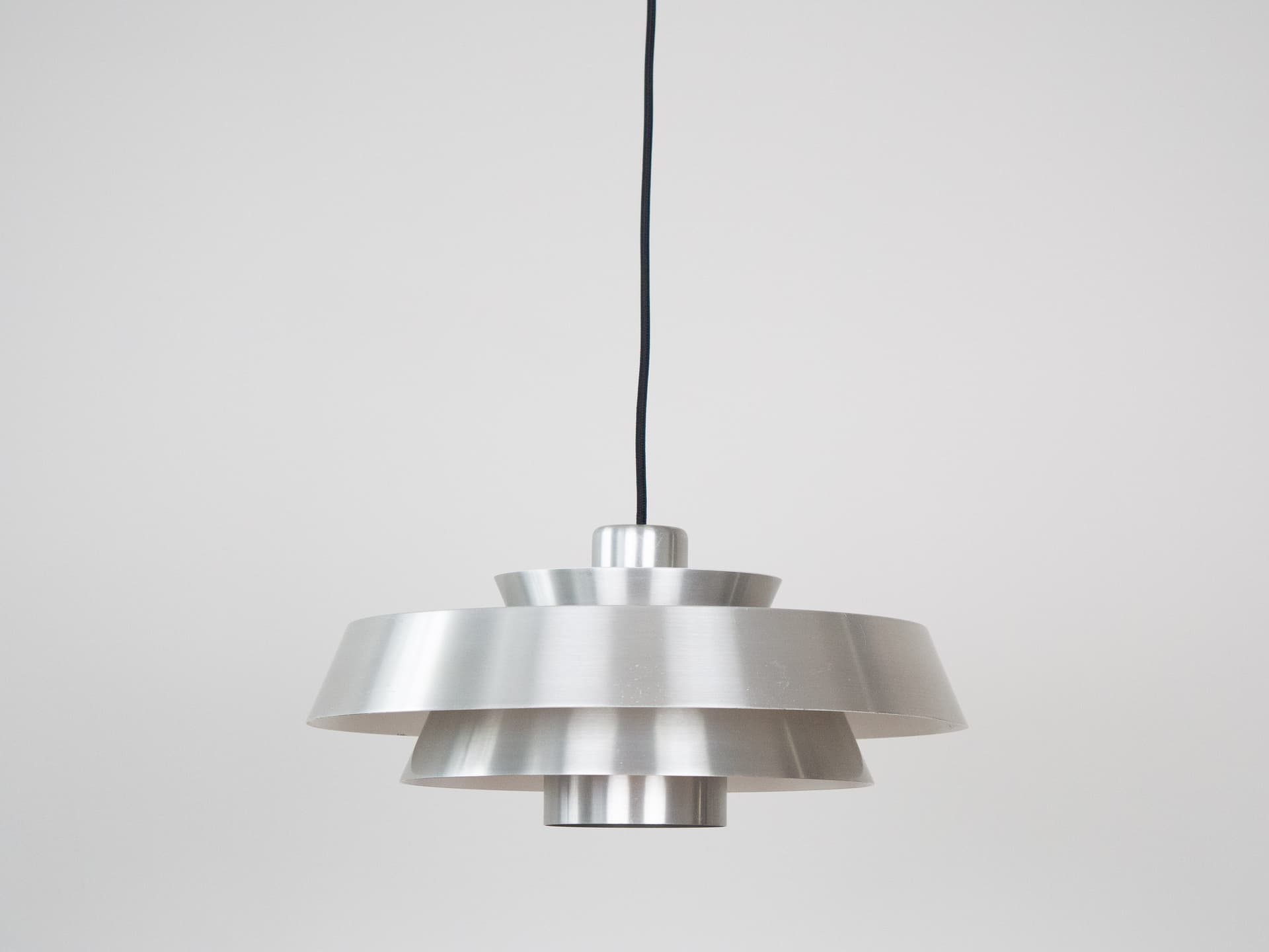 Pendant Lamp Nova, silver aluminum, by J. Hammerborg, Fog & Mørup, Denmark, 1960s. - 305999