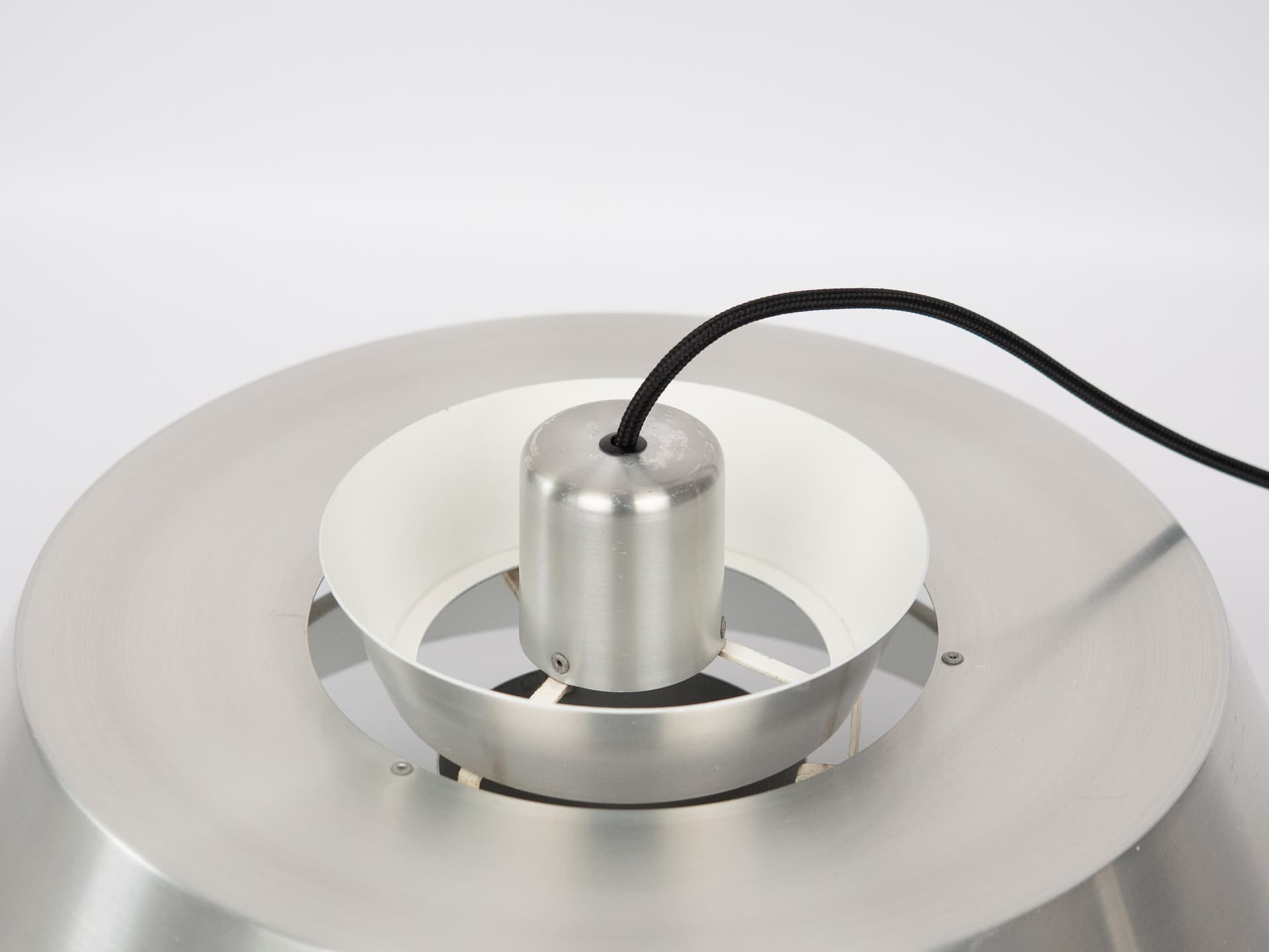 Pendant Lamp Nova, silver aluminum, by J. Hammerborg, Fog & Mørup, Denmark, 1960s. - 306004