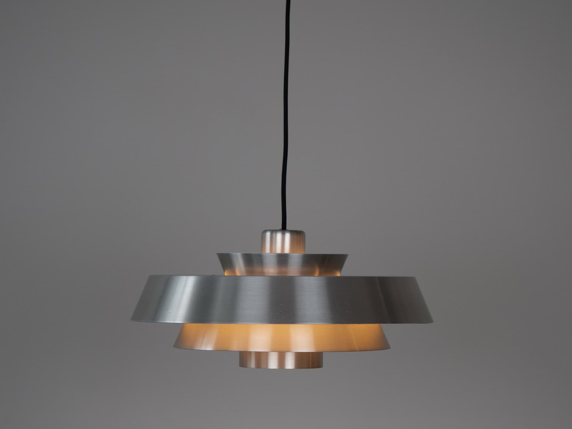 Pendant Lamp Nova, silver aluminum, by J. Hammerborg, Fog & Mørup, Denmark, 1960s. - 306001