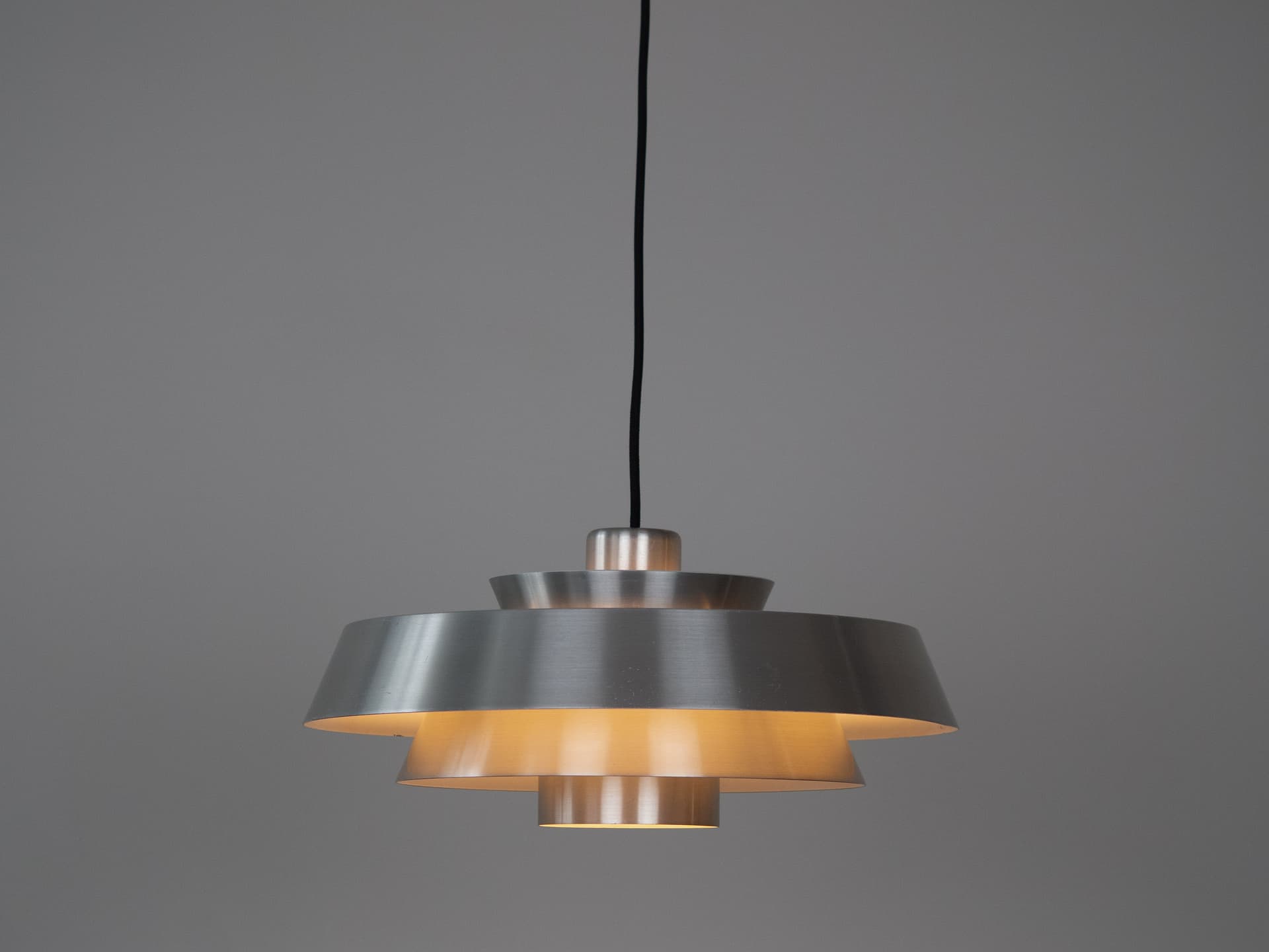 Pendant Lamp Nova, silver aluminum, by J. Hammerborg, Fog & Mørup, Denmark, 1960s. - 306002
