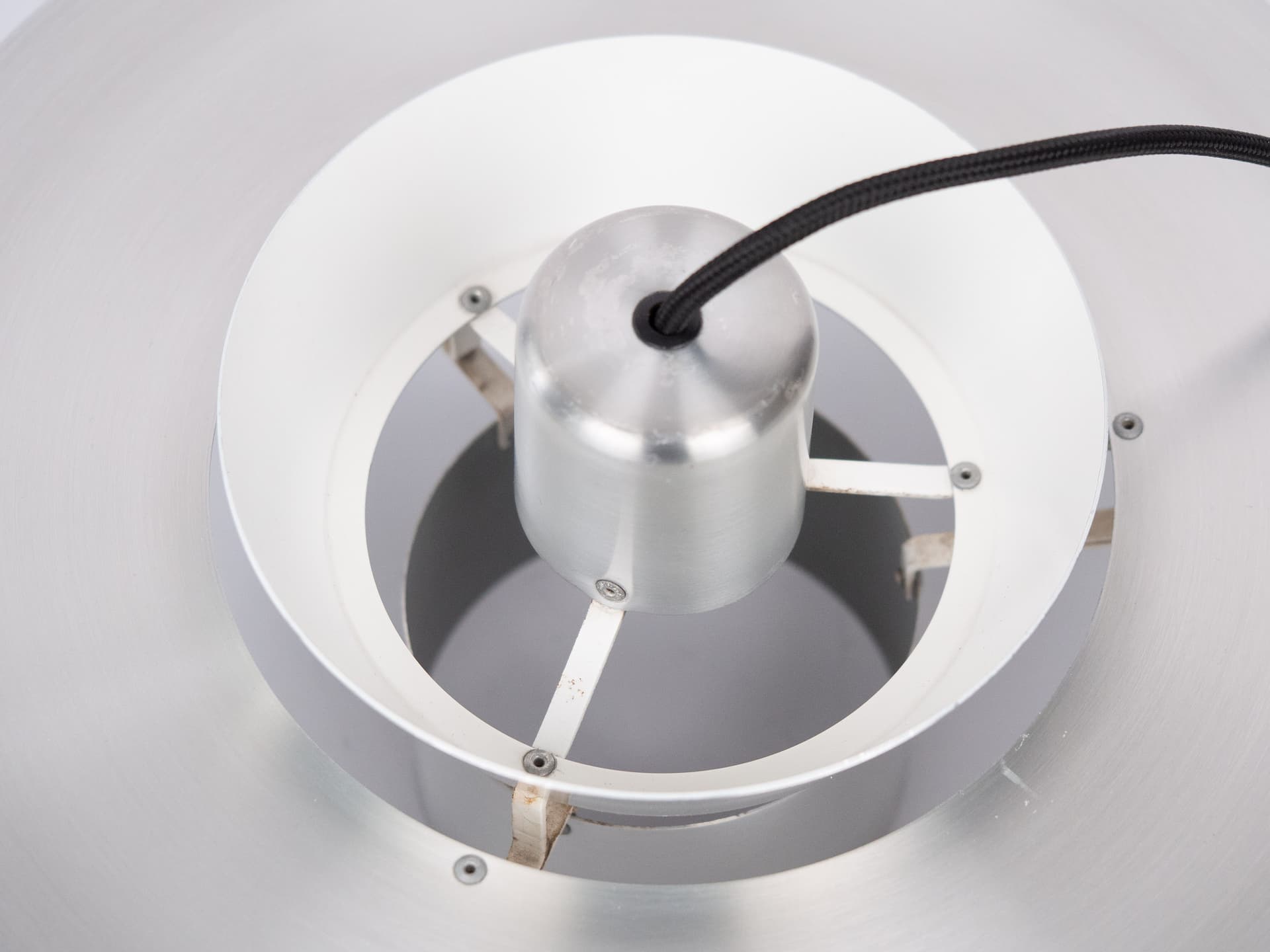 Pendant Lamp Nova, silver aluminum, by J. Hammerborg, Fog & Mørup, Denmark, 1960s. - 306008