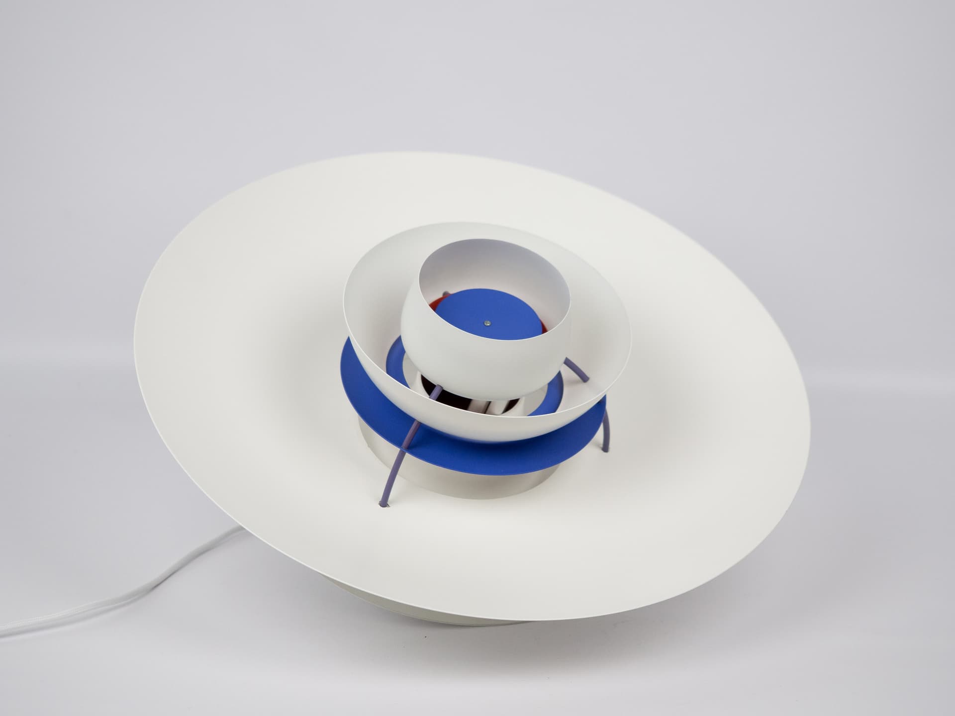 Pendant Lamp PH 5, white, metal, by P. Henningsen, Louis Poulsen, Denmark, 1980s. - 306025