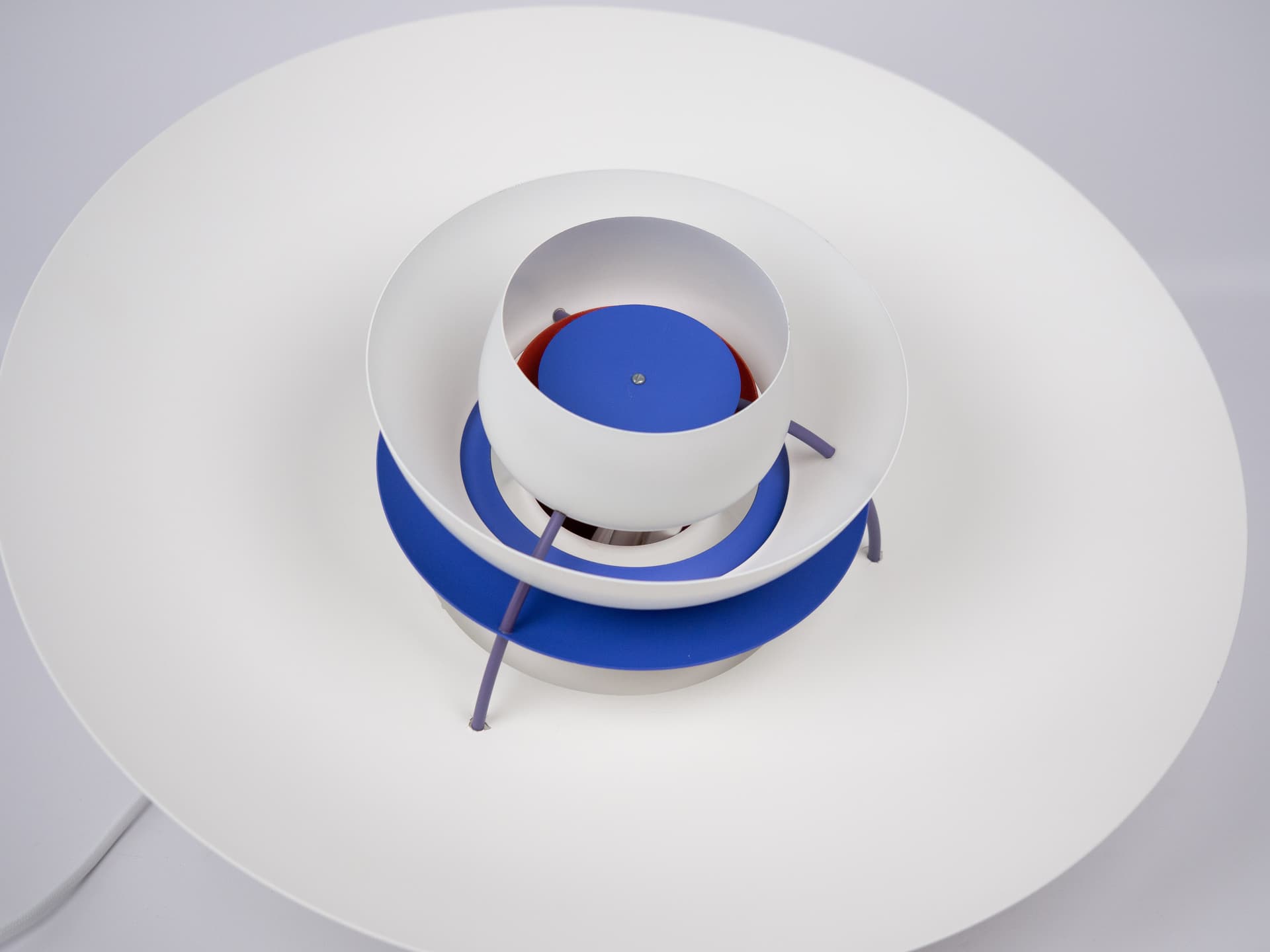 Pendant Lamp PH 5, white, metal, by P. Henningsen, Louis Poulsen, Denmark, 1980s. - 306026