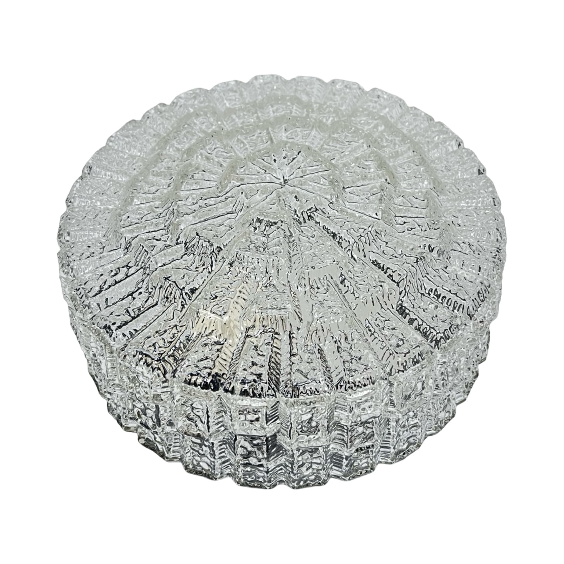 Flush Mount 65113, transparent glass, black Bakelite, Hustadt Leuchten, Germany, 1970s. - 306119