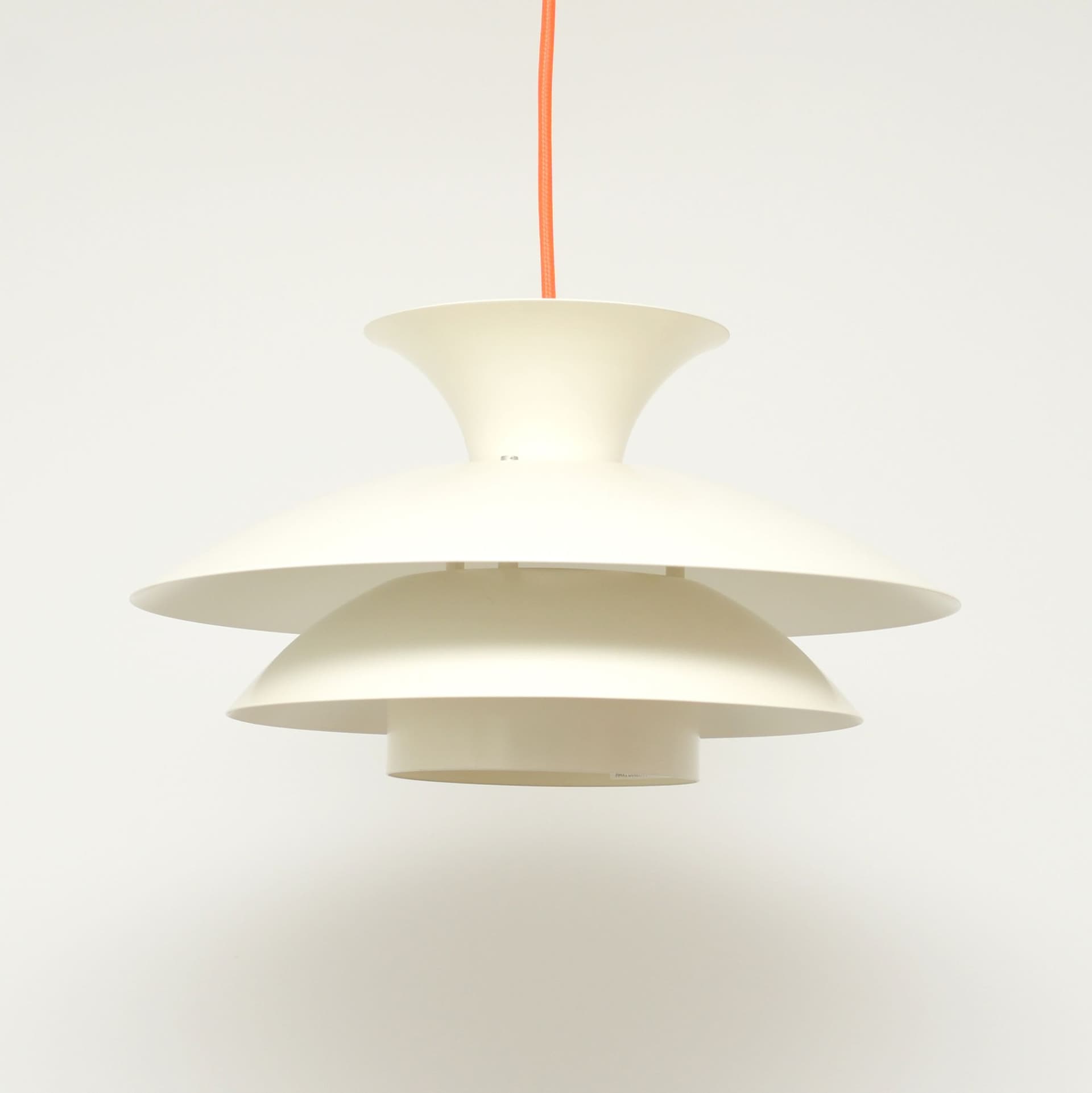Pendant lamp Scandinavian, ecru white, metal, Denmark, 1970s. - 306137