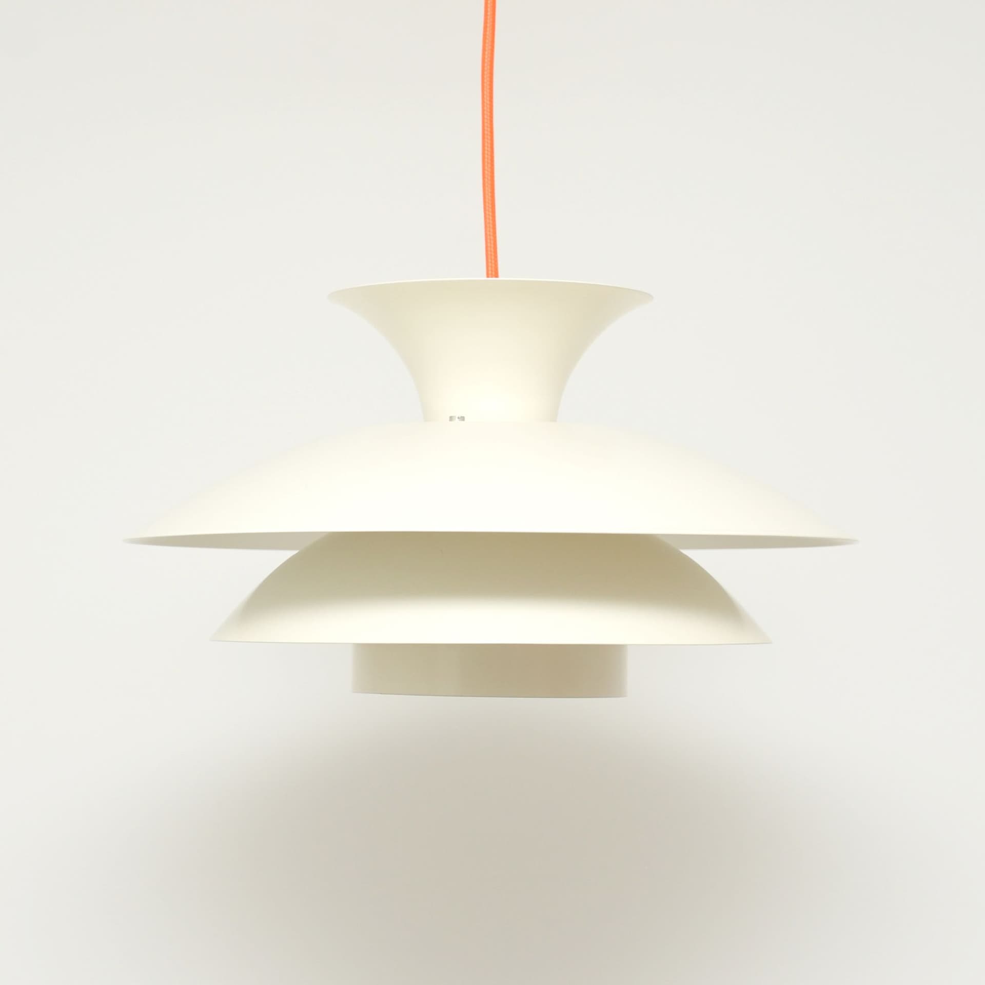 Pendant lamp Scandinavian, ecru white, metal, Denmark, 1970s. - 306138