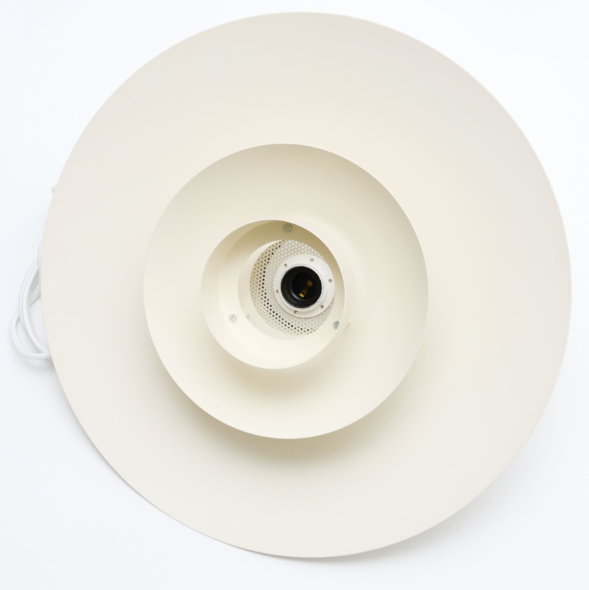 Pendant lamp Leto, beige, metal, chrome, Denmark, 1970s. - 306166