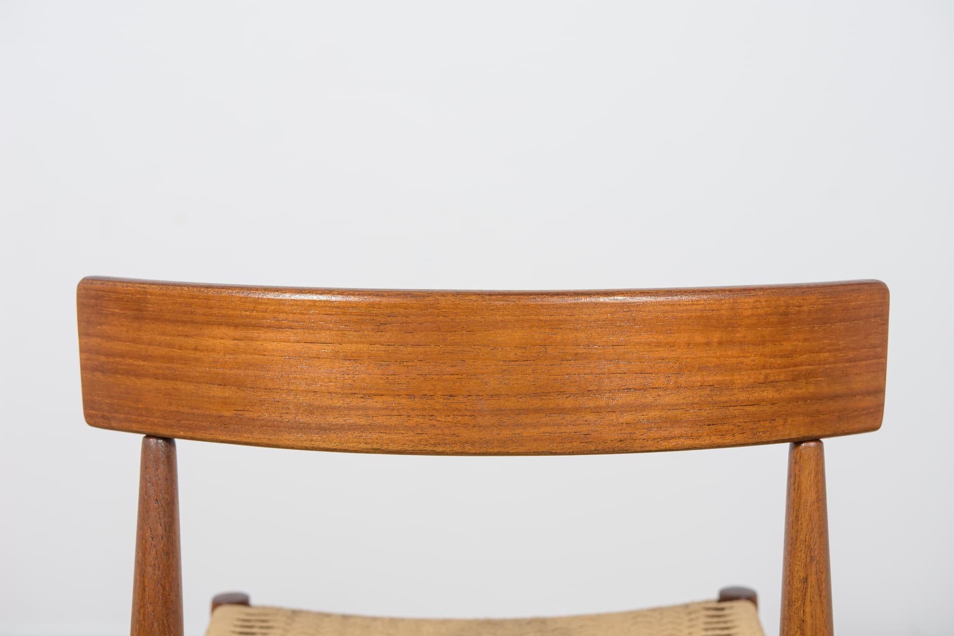 Set of four chairs, brown teak, beige cord, by A. Hovmand-Olsen, Denmark, 1960s. - 306195