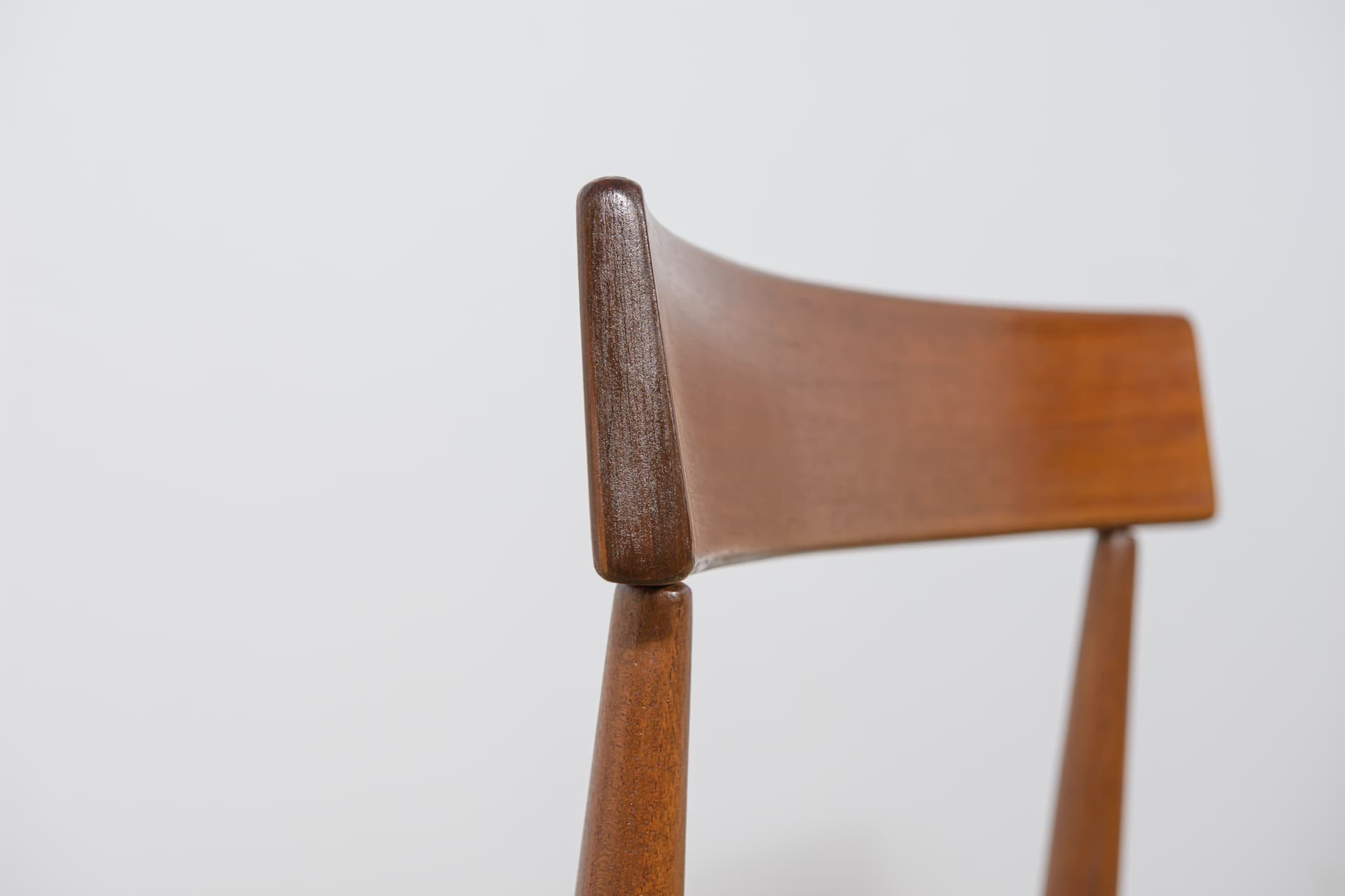 Set of four chairs, brown teak, beige cord, by A. Hovmand-Olsen, Denmark, 1960s. - 306194