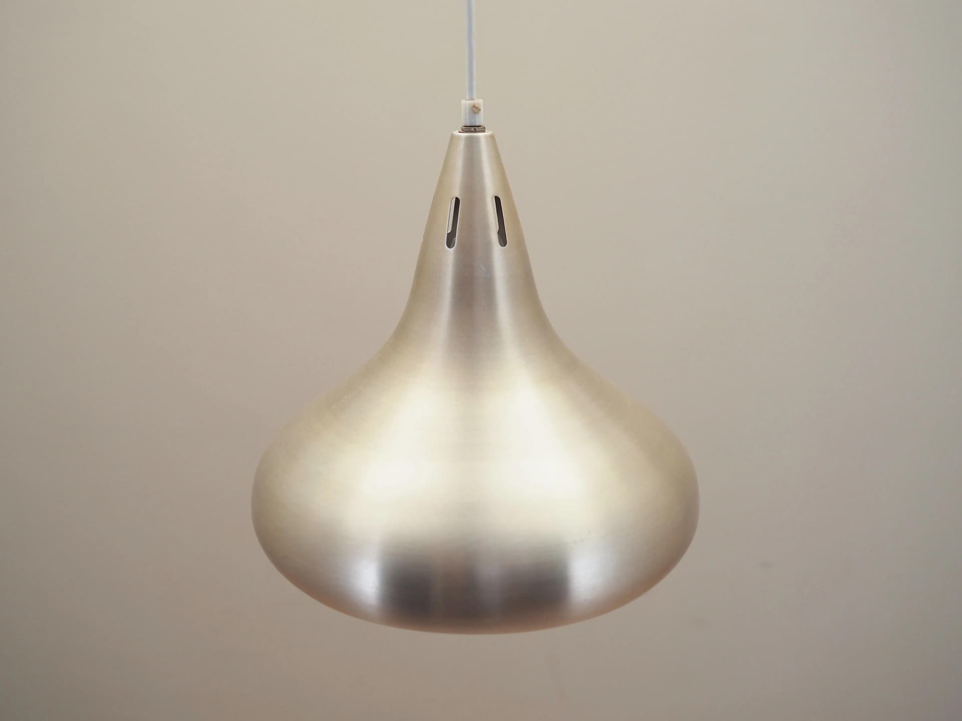 Lampa wisząca, duński design, metal srebrny, Dania, lata 70. - 22429