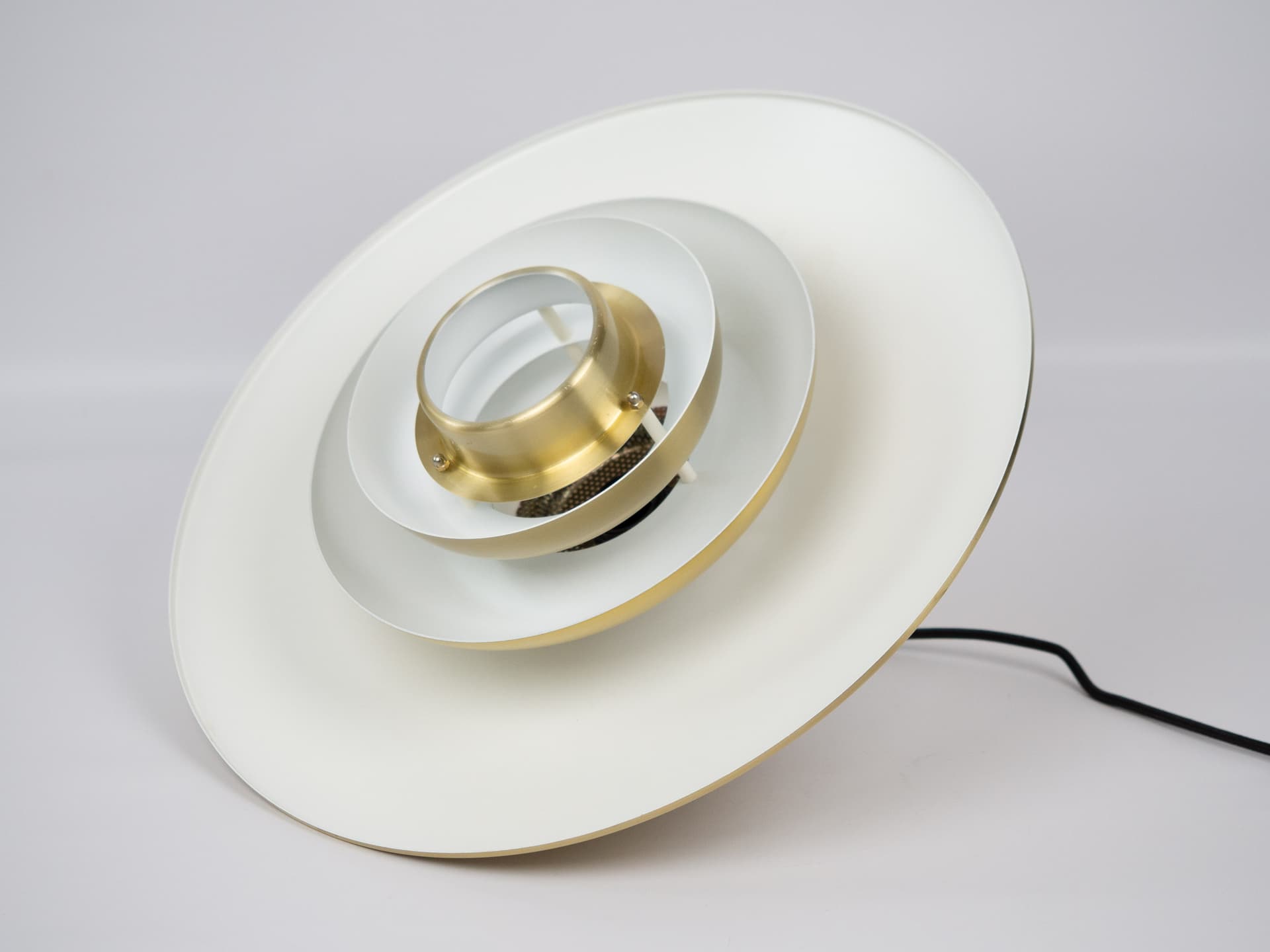 Pendant lamp Verona, gold aluminum, by K. Wiborg, Jeka, Denmark, 1980s. - 306262