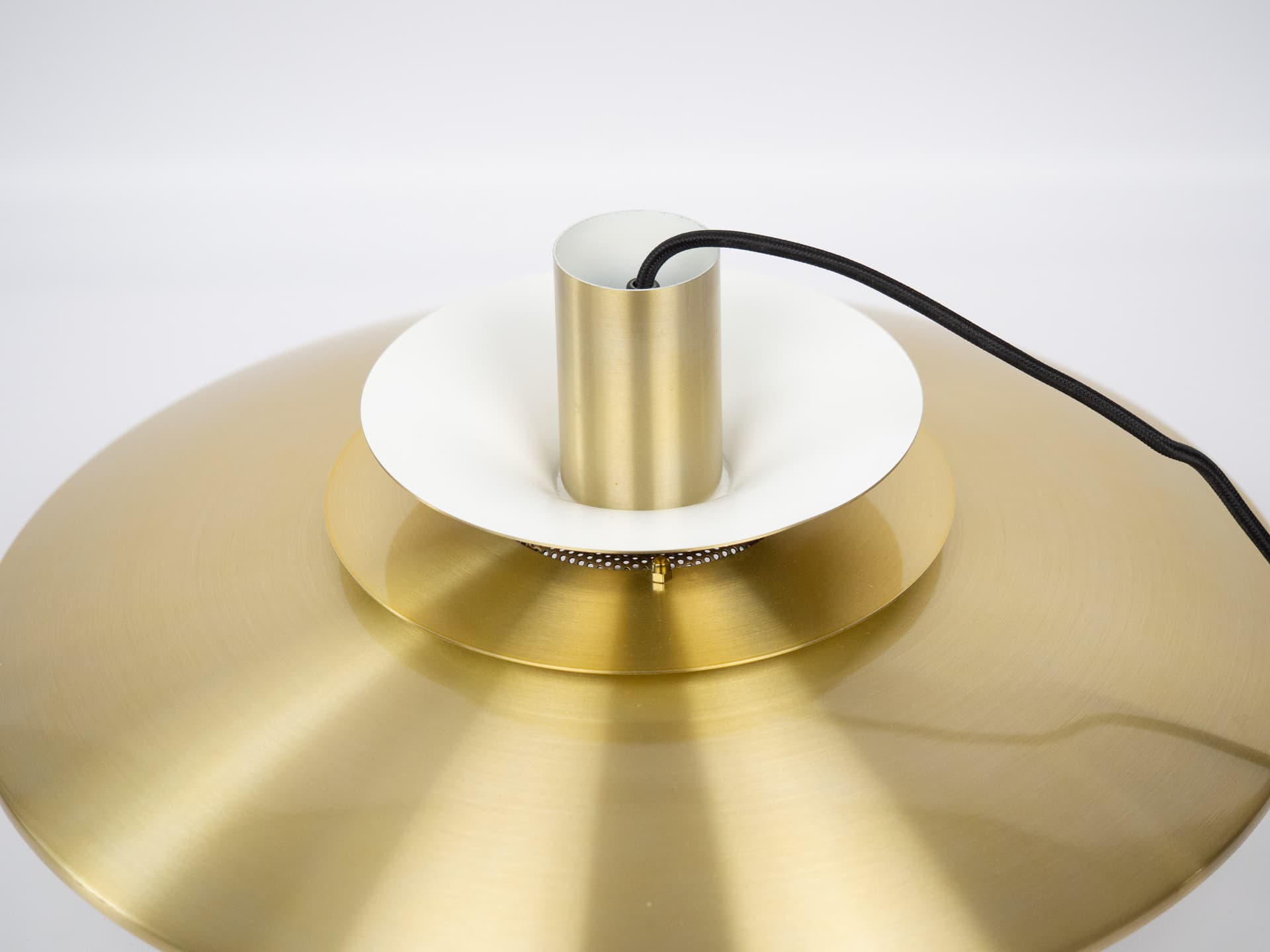Pendant lamp Verona, gold aluminum, by K. Wiborg, Jeka, Denmark, 1980s. - 306263