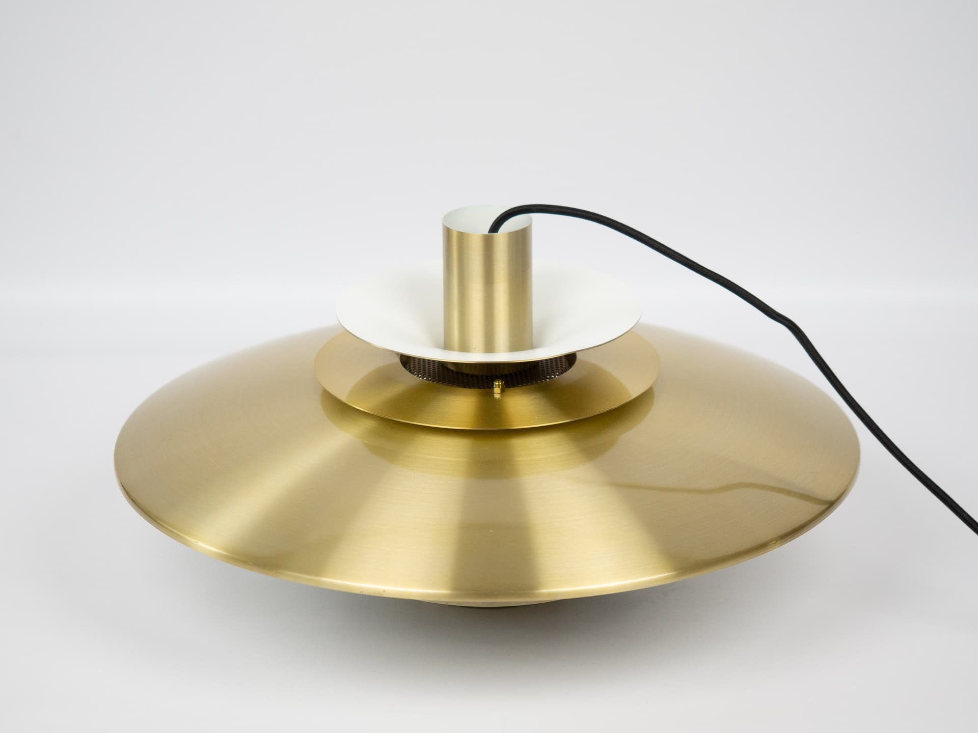 Pendant lamp Verona, gold aluminum, by K. Wiborg, Jeka, Denmark, 1980s. - 306261