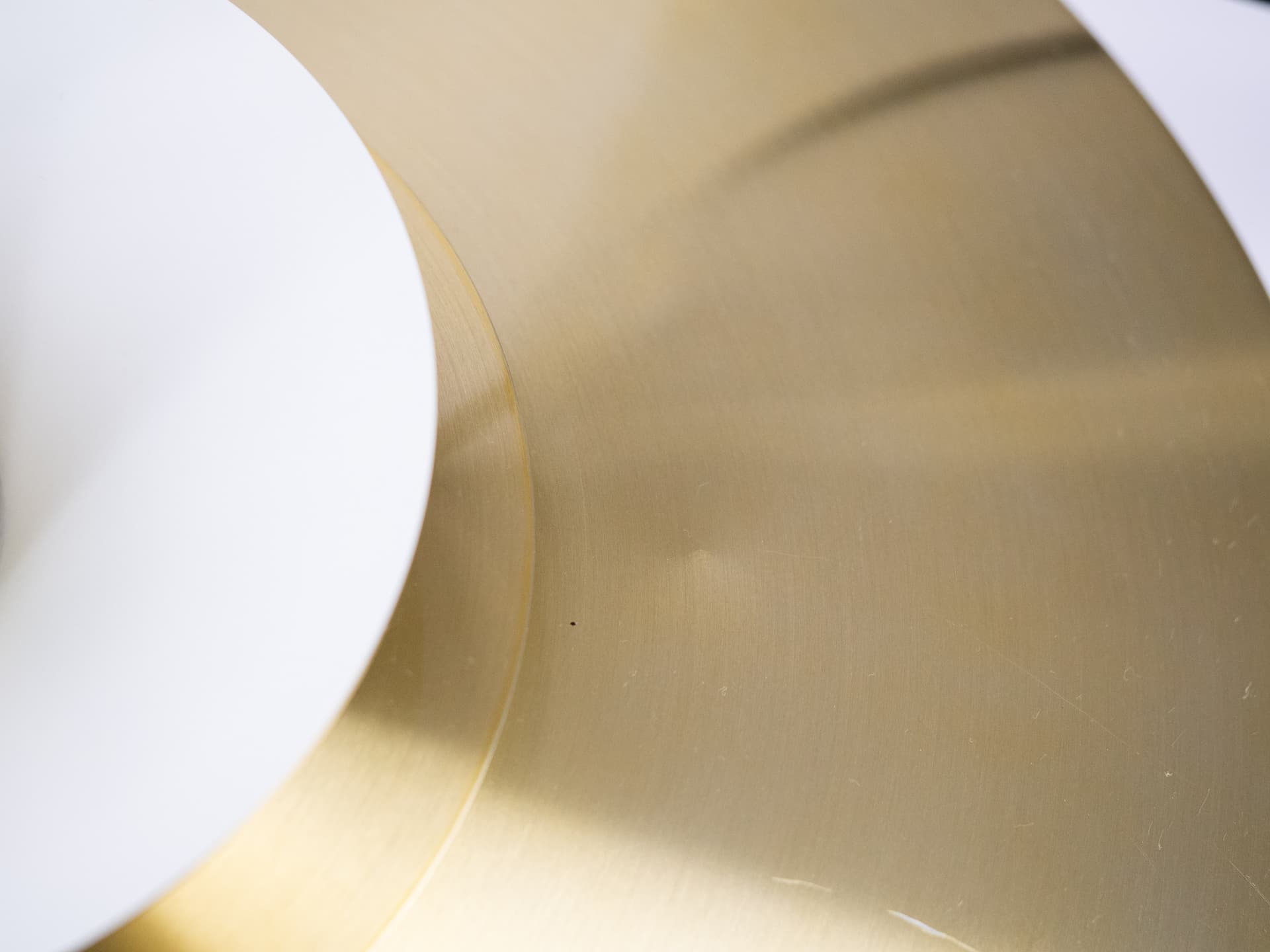 Pendant lamp Verona, gold aluminum, by K. Wiborg, Jeka, Denmark, 1980s. - 306269