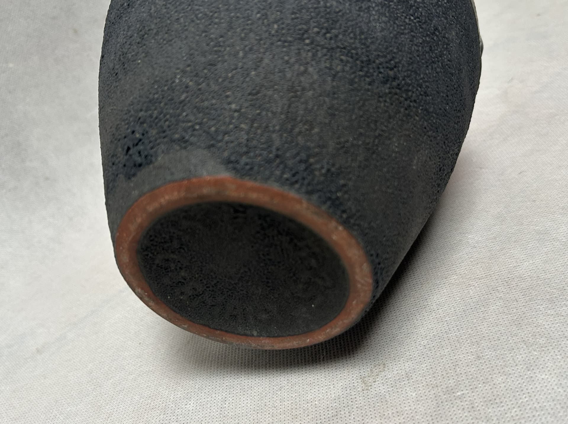 Vase Fat Lava, red black ceramics, Germany, 1970s. - 306273