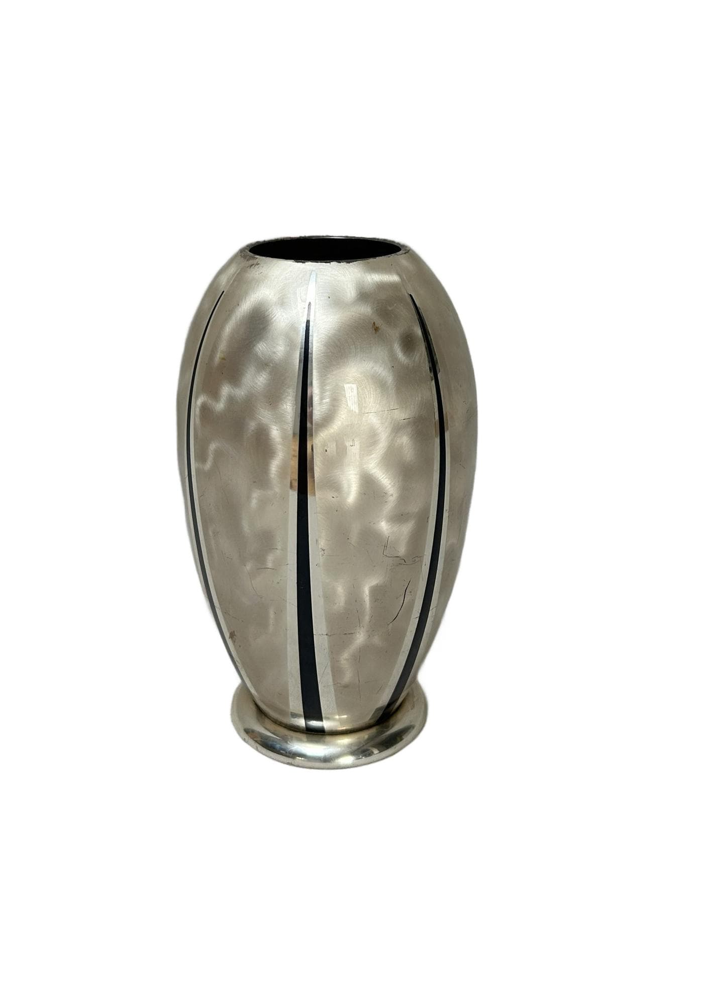 Vase Ikora, silver black metal, WMF, Germany, 1970s.