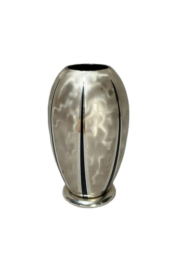 Vase Ikora, silver black metal, WMF, Germany, 1970s. - DIMENSION