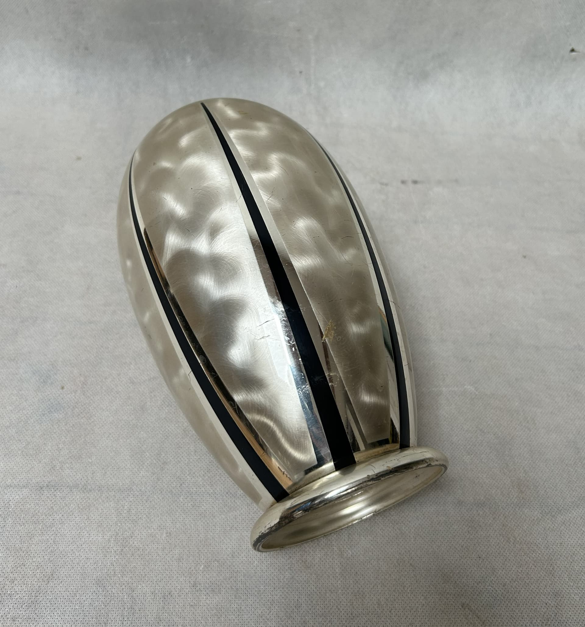 Vase Ikora, silver black metal, WMF, Germany, 1970s. - 306278